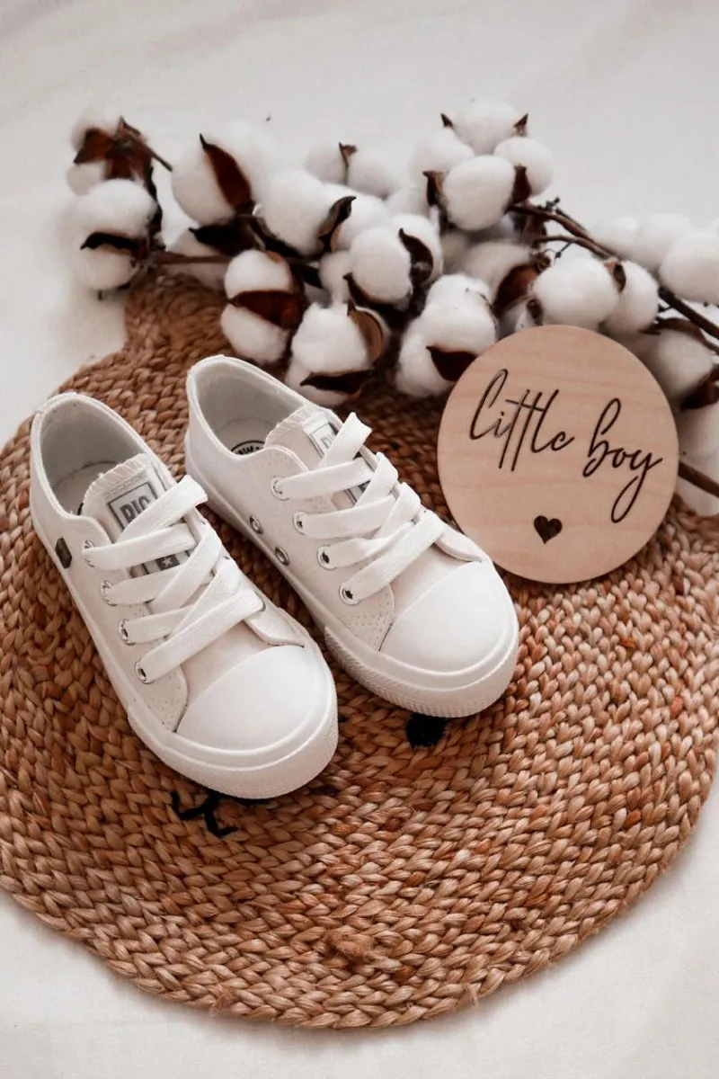 Chłopięce|Dziewczęce>Big Star Shoes Dziecięce Skórzane Trampki BIG STAR JJ374310 Białe