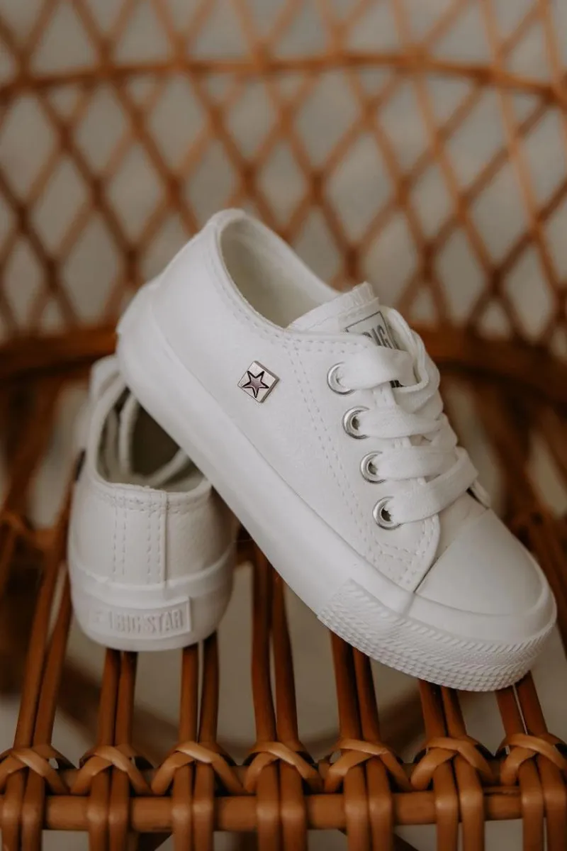 Chłopięce|Dziewczęce>Big Star Shoes Dziecięce Skórzane Trampki BIG STAR JJ374310 Białe