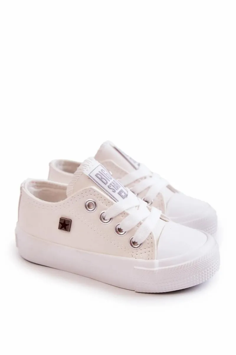 Chłopięce|Dziewczęce>Big Star Shoes Dziecięce Skórzane Trampki BIG STAR JJ374310 Białe