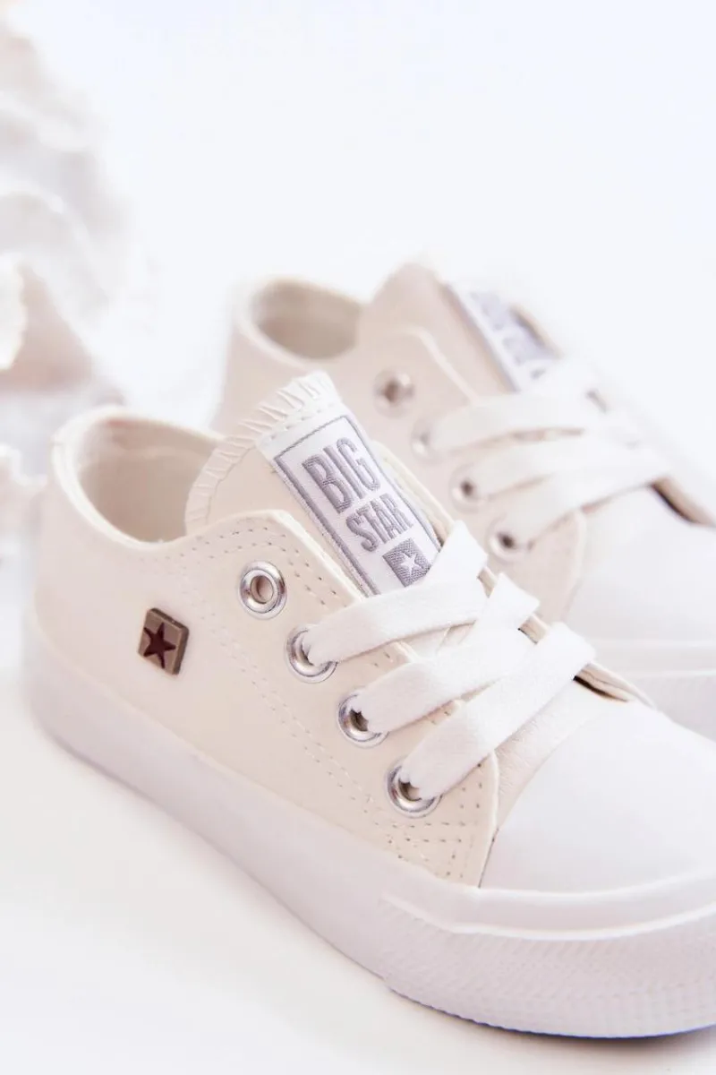 Chłopięce|Dziewczęce>Big Star Shoes Dziecięce Skórzane Trampki BIG STAR JJ374310 Białe
