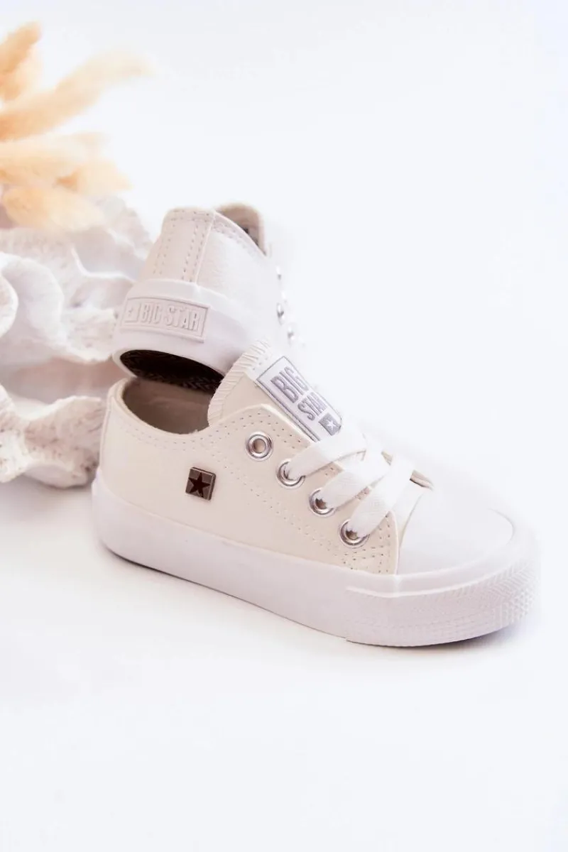 Chłopięce|Dziewczęce>Big Star Shoes Dziecięce Skórzane Trampki BIG STAR JJ374310 Białe