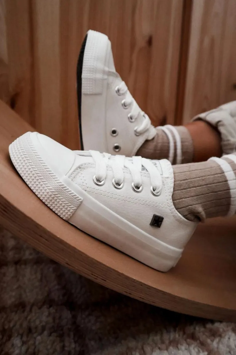 Chłopięce|Dziewczęce>Big Star Shoes Dziecięce Skórzane Trampki BIG STAR JJ374310 Białe