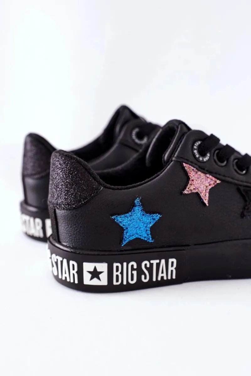 Chłopięce|Dziewczęce>Big Star Shoes Dziecięce Skórzane Trampki BIG STAR II374031 Czarne