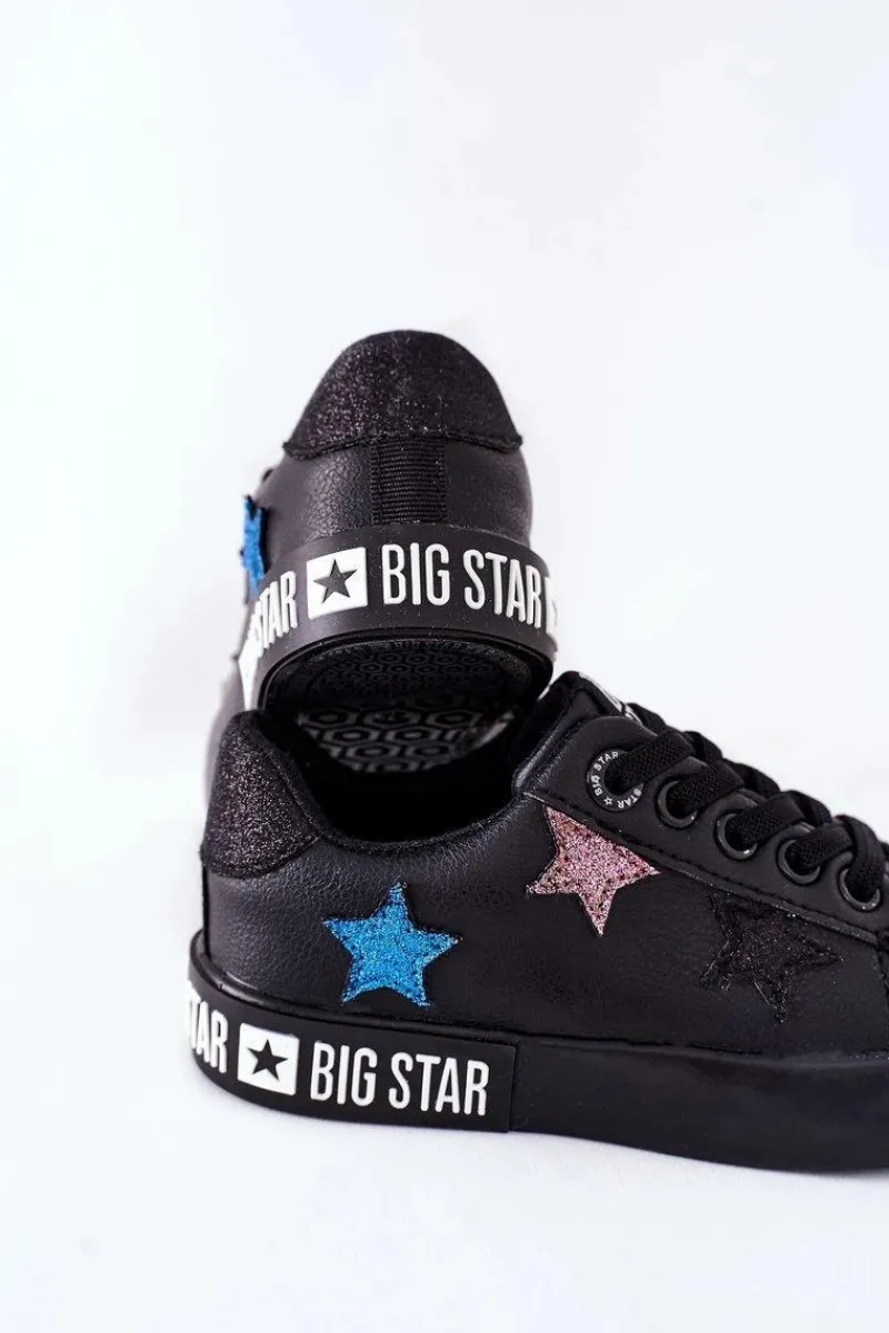 Chłopięce|Dziewczęce>Big Star Shoes Dziecięce Skórzane Trampki BIG STAR II374031 Czarne