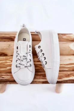 Hot Big Star Shoes Dziecięce Skórzane Trampki BIG STAR KK374056 Białe