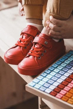 Best Big Star Shoes Dziecięce Skórzane Trampki BIG STAR EE374036 Czerwone