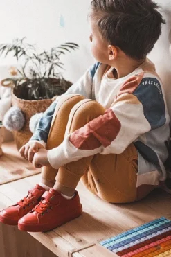 Best Big Star Shoes Dziecięce Skórzane Trampki BIG STAR EE374036 Czerwone