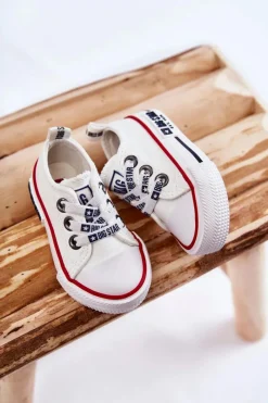 Chłopięce|Dziewczęce>Big Star Shoes Dziecięce Skórzane Trampki BIG STAR KK374040 Białe Biały