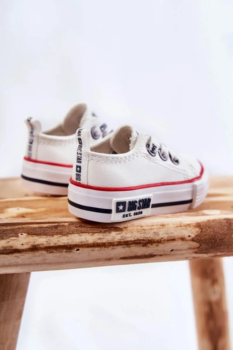 Chłopięce|Dziewczęce>Big Star Shoes Dziecięce Skórzane Trampki BIG STAR KK374040 Białe Biały