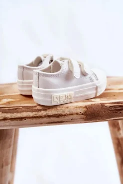 Hot Big Star Shoes Dziecięce Skórzane Trampki Na Rzep BIG STAR KK374091 Białe Biały
