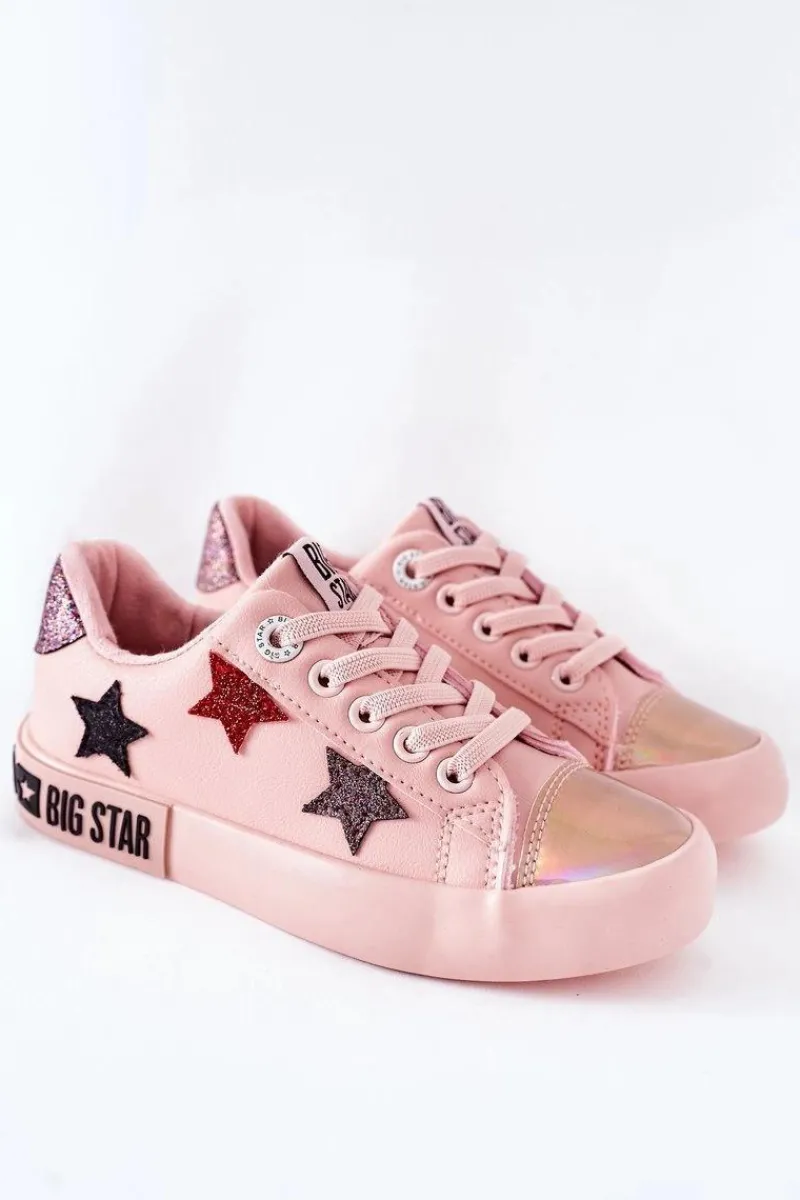 Best Dziecięce Skórzane Trampki BIG STAR II374033 Różowe Dzieci Chłopięce|Dziewczęce