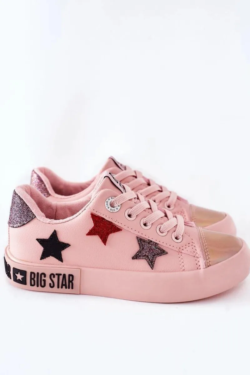 Best Dziecięce Skórzane Trampki BIG STAR II374033 Różowe Dzieci Chłopięce|Dziewczęce