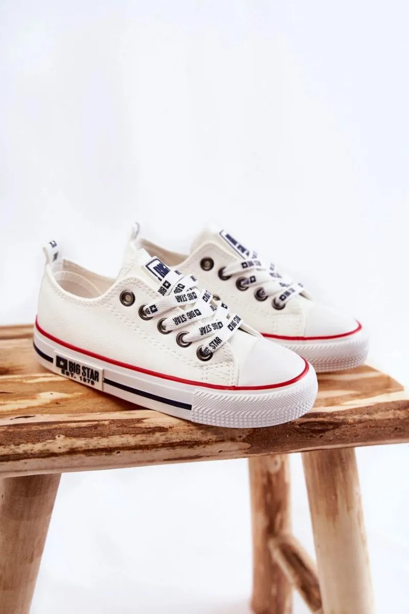 Chłopięce|Dziewczęce>Big Star Shoes Dziecięce Skórzane Trampki BIG STAR KK374038 Białe