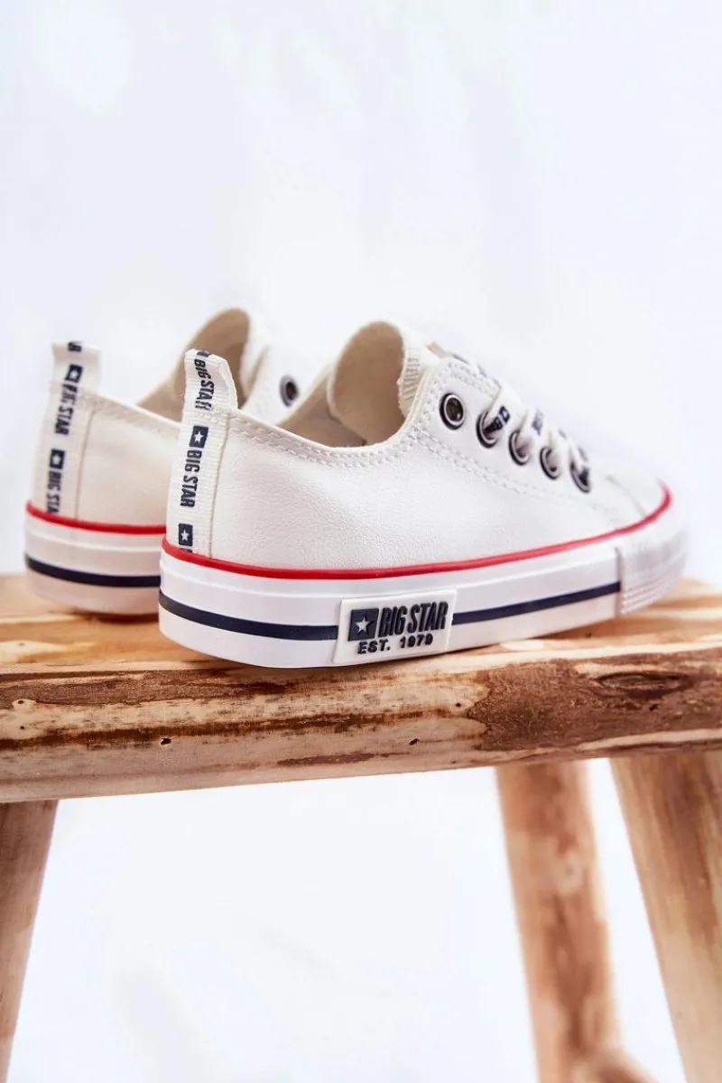 Chłopięce|Dziewczęce>Big Star Shoes Dziecięce Skórzane Trampki BIG STAR KK374038 Białe