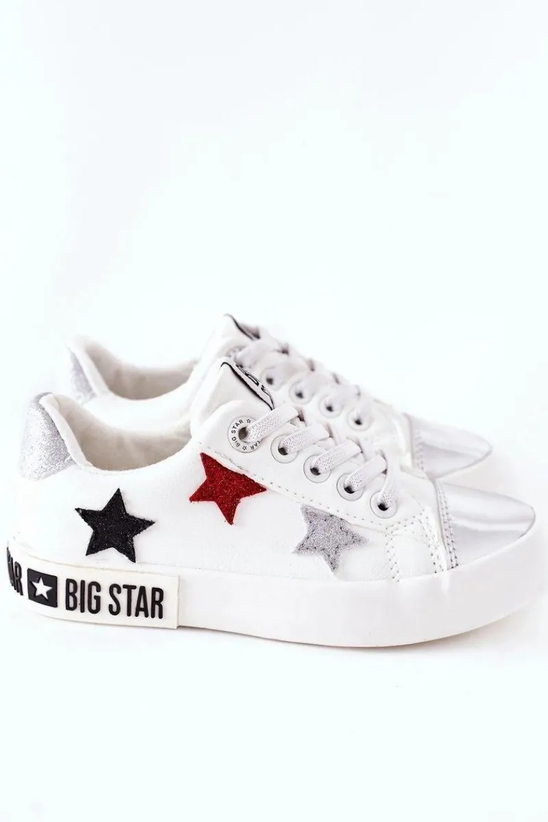Clearance Big Star Shoes Dziecięce Skórzane Trampki BIG STAR II374032 Białe