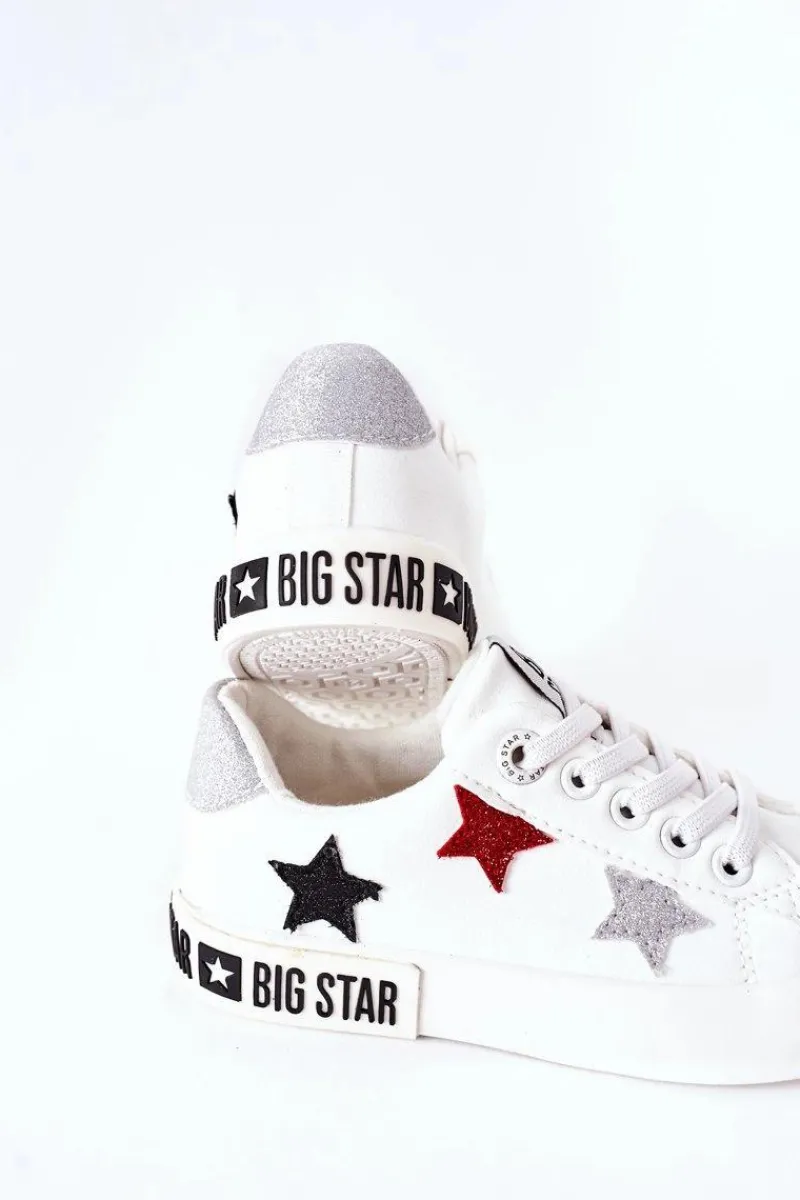 Clearance Big Star Shoes Dziecięce Skórzane Trampki BIG STAR II374032 Białe