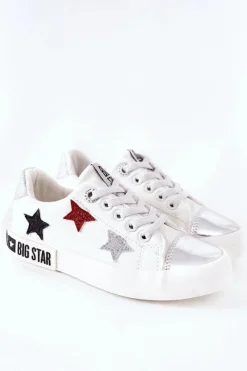 Clearance Big Star Shoes Dziecięce Skórzane Trampki BIG STAR II374032 Białe