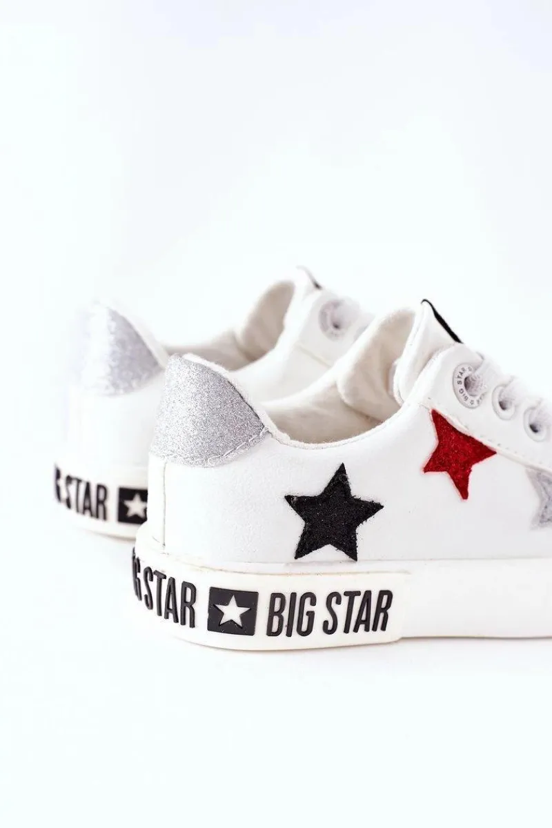 Clearance Big Star Shoes Dziecięce Skórzane Trampki BIG STAR II374032 Białe