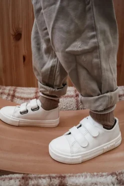 Sale Big Star Shoes Dziecięce Skórzane Trampki Na Rzep BIG STAR KK374093 Białe