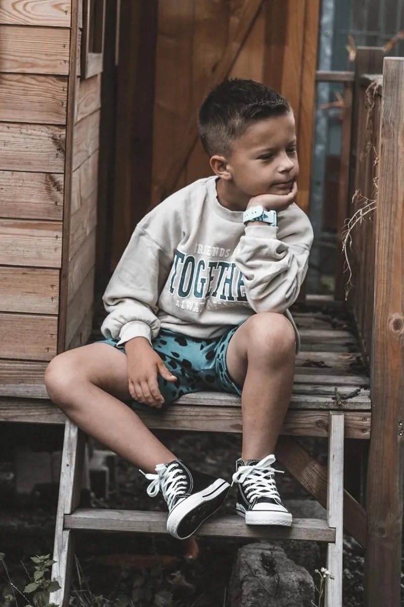 Best Boto Dziecięce Skórzane Wysokie Trampki Czarno-Białe Marney Czarny