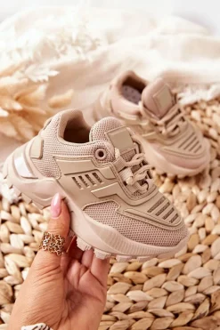 Sale Dziecięce Sneakersy Beżowe Freak Out Dzieci Dziewczęce