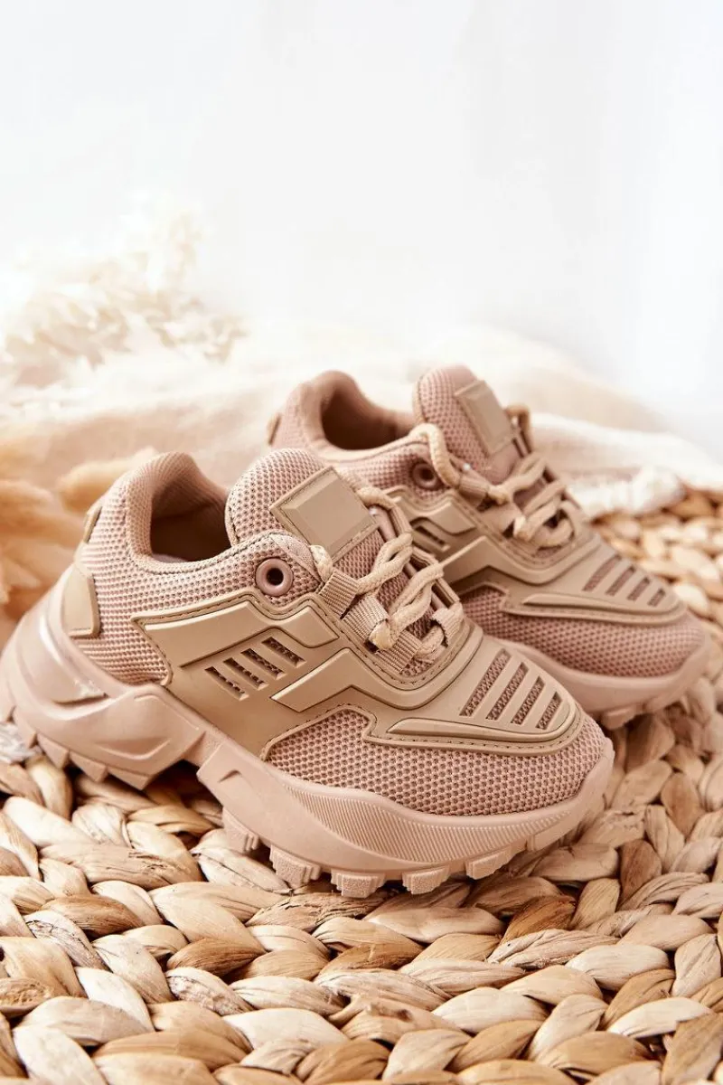 Sale Dziecięce Sneakersy Beżowe Freak Out Dzieci Dziewczęce