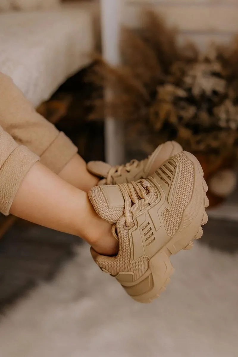 Sale Dziecięce Sneakersy Beżowe Freak Out Dzieci Dziewczęce