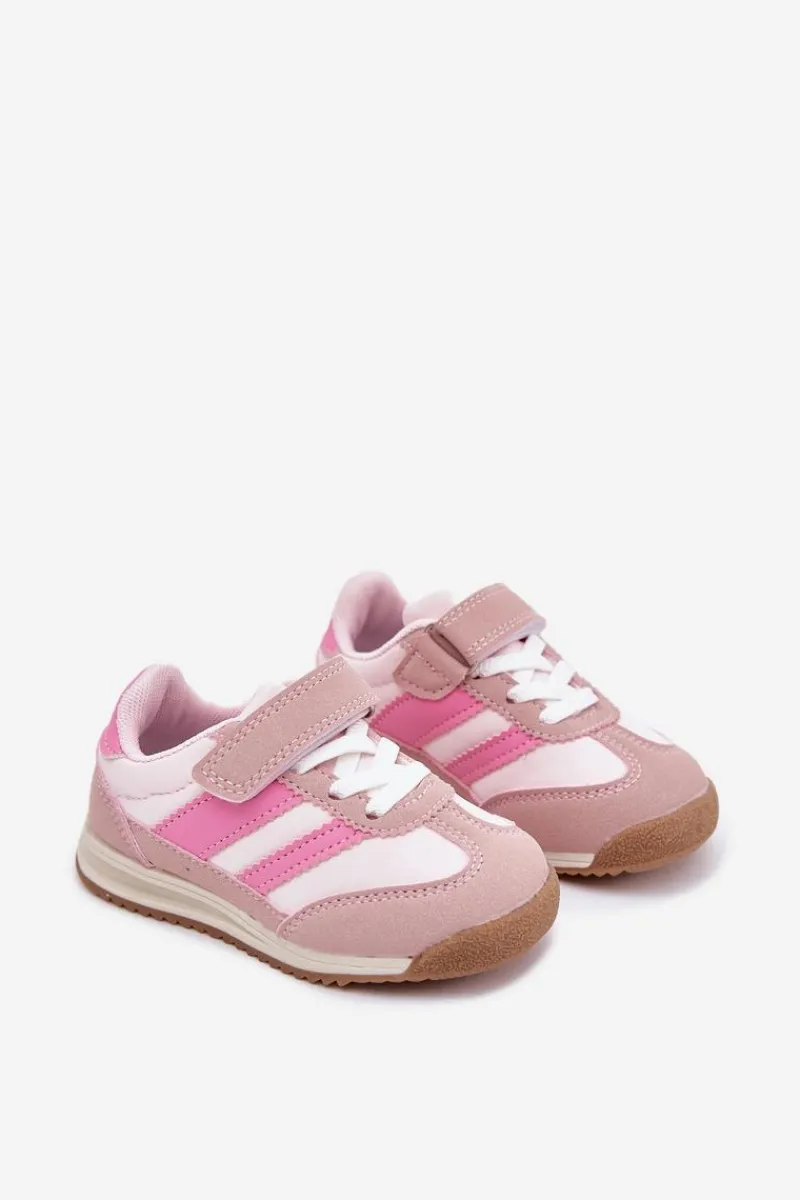 New Boto Dziecięce Sneakersy Buty Sportowe Na Rzep Różowe Viona Różowy