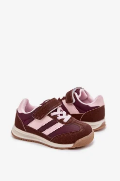 Hot Boto Dziecięce Sneakersy Buty Sportowe Na Rzep Brązowe Viona