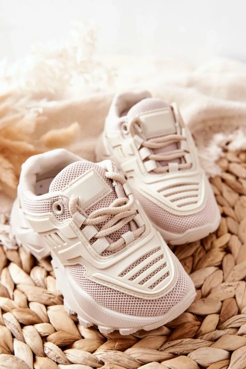 Dziewczęce>Boto Dziecięce Sneakersy Jasno Beżowe Freak Out