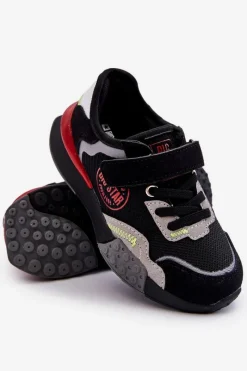 Hot Big Star Shoes Dziecięce Sneakersy Memory Foam System Big Star LL374224 Czarne Czarny
