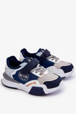 Back To School>Big Star Shoes Dziecięce Sneakersy Memory Foam System Big Star LL374225 Granatowe Niebieski