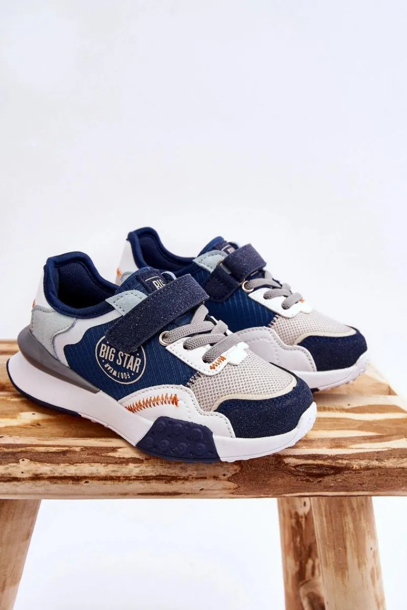 Back To School>Big Star Shoes Dziecięce Sneakersy Memory Foam System Big Star LL374225 Granatowe Niebieski