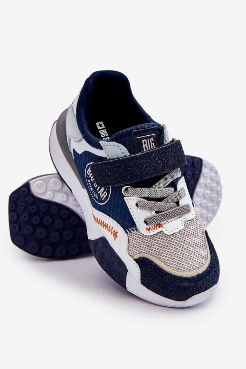 Back To School>Big Star Shoes Dziecięce Sneakersy Memory Foam System Big Star LL374225 Granatowe Niebieski