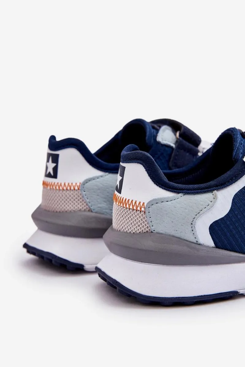 Back To School>Big Star Shoes Dziecięce Sneakersy Memory Foam System Big Star LL374225 Granatowe Niebieski
