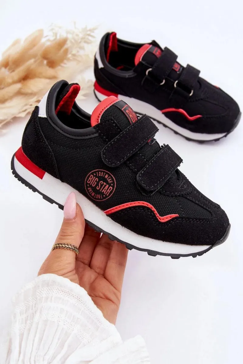 Chłopięce|Back To School>Big Star Shoes Dziecięce Sneakersy Memory Foam System Big Star LL374179 Czarne