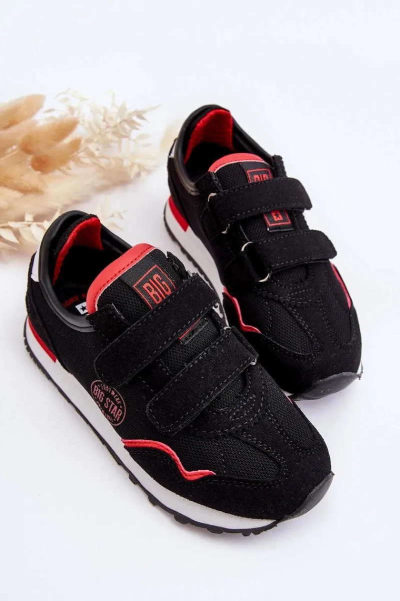 Chłopięce|Back To School>Big Star Shoes Dziecięce Sneakersy Memory Foam System Big Star LL374179 Czarne