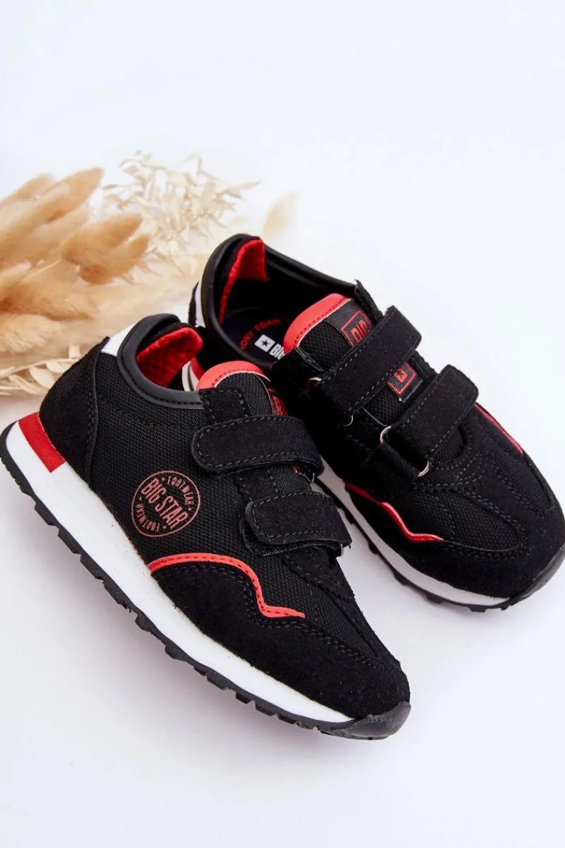 Chłopięce|Back To School>Big Star Shoes Dziecięce Sneakersy Memory Foam System Big Star LL374179 Czarne