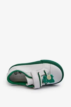 Discount Boto Dziecięce Sneakersy Trampki Z Przypinką Biało-Zielone Pennyn Biały