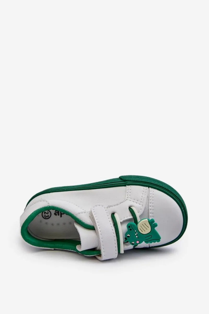 Discount Boto Dziecięce Sneakersy Trampki Z Przypinką Biało-Zielone Pennyn Biały