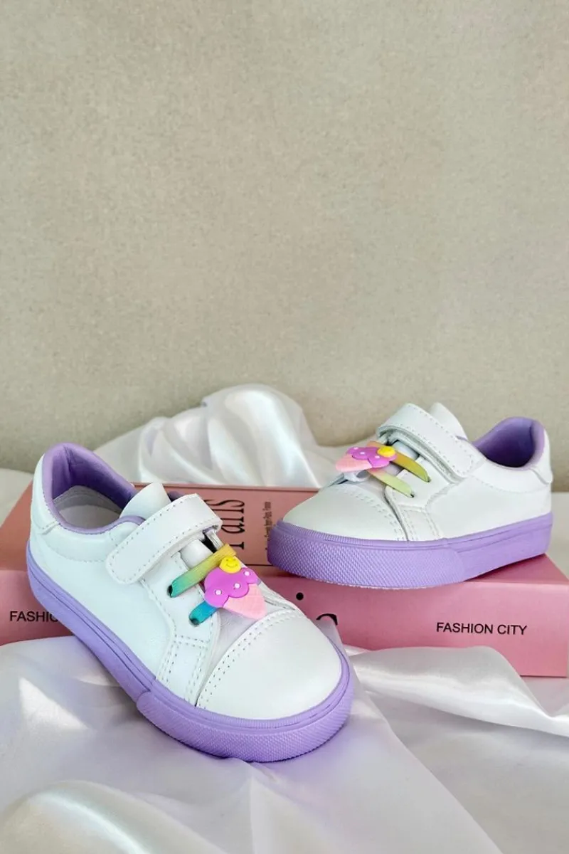 Chłopięce|Dziewczęce>Boto Dziecięce Sneakersy Trampki Z Przypinką Biało-Fioletowe Pennyn Fioletowy