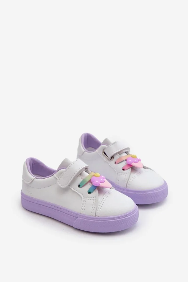 Chłopięce|Dziewczęce>Boto Dziecięce Sneakersy Trampki Z Przypinką Biało-Fioletowe Pennyn Fioletowy