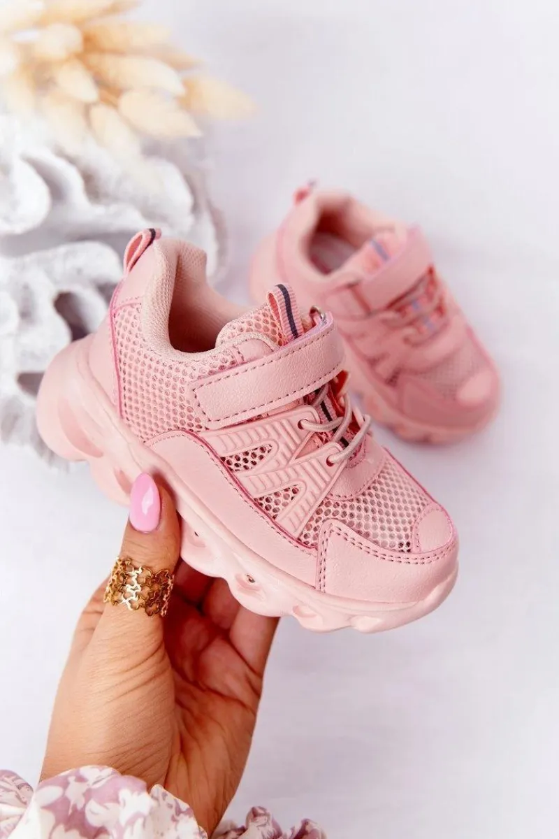 Dziewczęce>Boto Dziecięce Sneakersy Ze Świecącą Podeszwą LED Różowe So Cool!