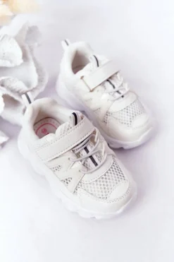 Boto Dziecięce Sneakersy Ze Świecącą Podeszwą LED Białe So Cool!