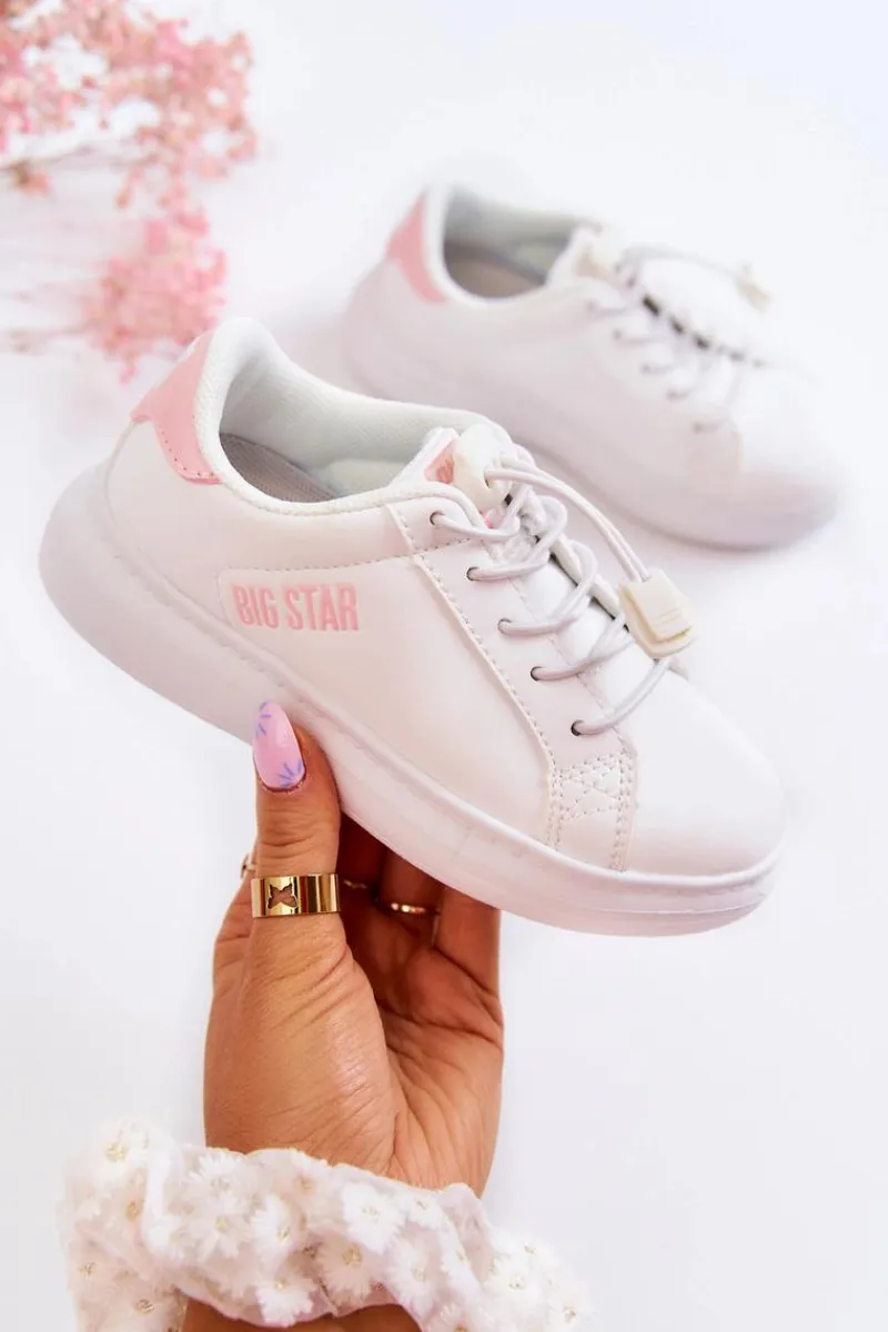 Online Big Star Shoes Dziecięce Sportowe Buty Big Star JJ374068 Biało-Różowe
