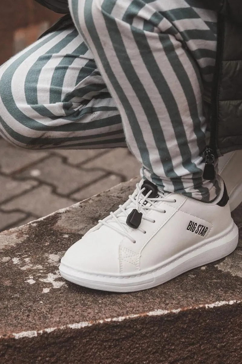 Outlet Big Star Shoes Dziecięce Sportowe Buty Big Star JJ374069 Biało-Czarne