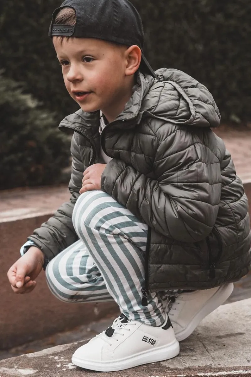 Outlet Big Star Shoes Dziecięce Sportowe Buty Big Star JJ374069 Biało-Czarne