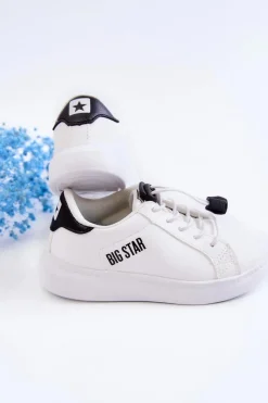 Outlet Big Star Shoes Dziecięce Sportowe Buty Big Star JJ374069 Biało-Czarne
