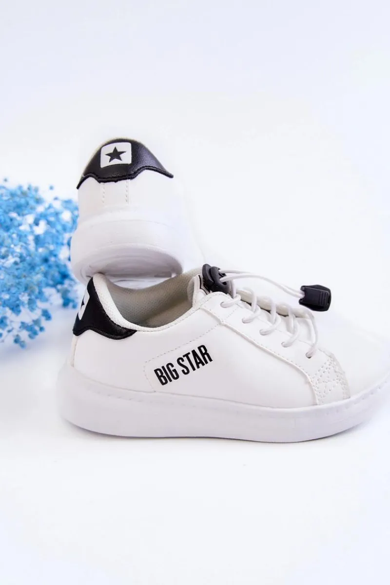 Outlet Big Star Shoes Dziecięce Sportowe Buty Big Star JJ374069 Biało-Czarne