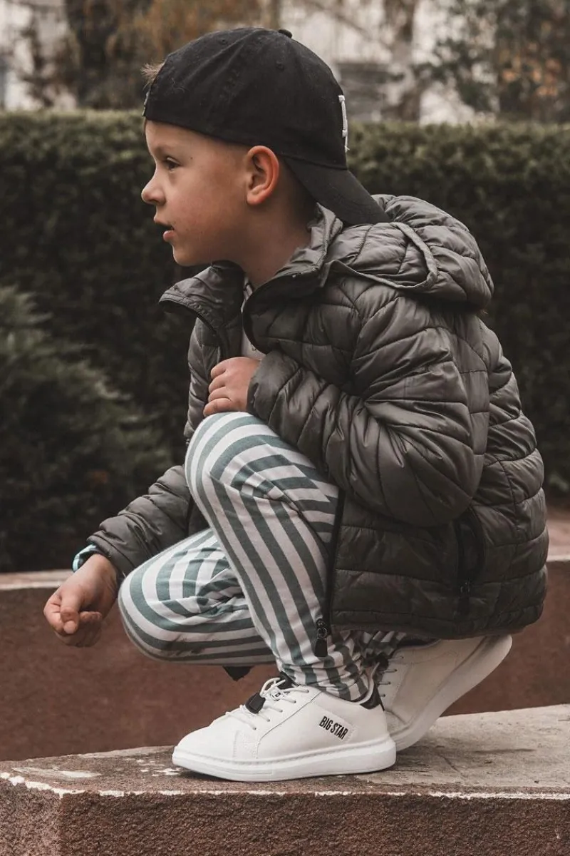 Outlet Big Star Shoes Dziecięce Sportowe Buty Big Star JJ374069 Biało-Czarne